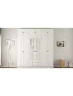 Beyza Country 6 Kapak 2 Çekmece Yüklüklü Mega Gardırop