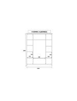 Gold Country 4 Kapak 2 Çekmeceli Gardırop - Görsel 5