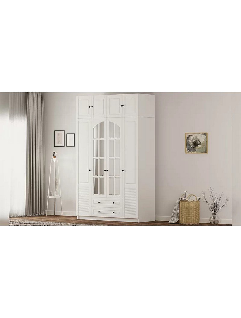 Izel-Country-4-Kapak-2-Cekmece-Yukluklu-Mega-Gardirop-resim-483.jpg İzel Country 4 Kapak 2 Çekmece Yüklüklü Mega Gardırop - Görsel 1