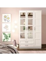 Cemre Country Camlı 3 Kapak 2 Çekmece Gardırop