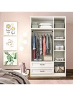 Cemre Country Camlı 3 Kapak 2 Çekmece Gardırop - Görsel 2