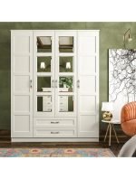 Cemre Country Camlı 4 Kapak 2 Çekmece Gardırop