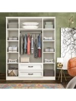 Cemre Country Camlı 4 Kapak 2 Çekmece Gardırop - Görsel 2