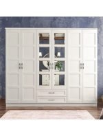 Cemre Country Camlı 6 Kapak 2 Çekmece Gardırop