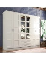 Cemre Country Camlı 6 Kapak 2 Çekmece Gardırop - Görsel 3