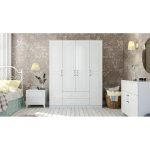 Damla Avangart 4 Kapak 2 Çekmece Gardırop