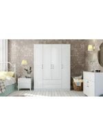 Damla Avangart 4 Kapak 2 Çekmece Gardırop