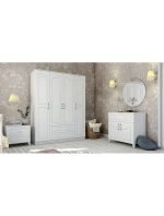 Damla Avangart 4 Kapak 2 Çekmece Gardırop - Görsel 3