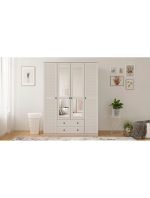 Diva Country 4 Kapak 2 Çekmeceli Aynalı Gardırop