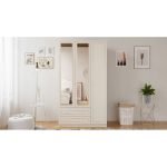 Gold Country 3 Kapak 2 Çekmeceli Aynalı Gardırop