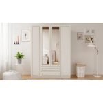 Gold Country 4 Kapak 2 Çekmeceli Aynalı Gardırop