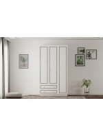 Grey Country 3 Kapak 2 Çekmeceli Gardırop