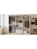 İzel 6 Kapak 2 Çekmeceli Gardırop - Görsel 2