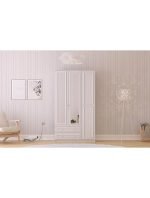 Lina Country 3 Kapak 2 Çekmeceli Aynalı Mega Gardırop