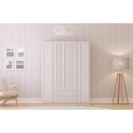 Lina Country 4 Kapak 2 Çekmeceli Aynalı Mega Gardırop