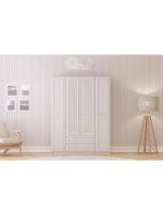 Lina Country 4 Kapak 2 Çekmeceli Aynalı Mega Gardırop