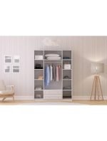 Lina Country 4 Kapak 2 Çekmeceli Aynalı Mega Gardırop - Görsel 2