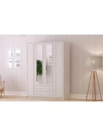 Lina Country 4 Kapak 2 Çekmeceli Aynalı Mega Gardırop - Görsel 3