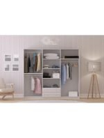 Lina Country 6 Kapak 2 Çekmeceli Aynalı Mega Gardırop - Görsel 2