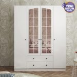 Rose 4 Kapak 2 Çekmece Aynalı Gardırop