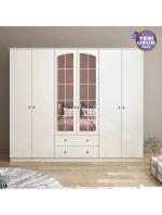 Rose 6 Kapak 2 Çekmece Aynalı Mega Gardırop