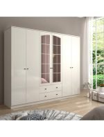 Rose 6 Kapak 2 Çekmece Aynalı Mega Gardırop - Görsel 4