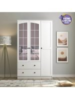 Side Rose 3 Kapak 2 Çekmece Aynalı Gardırop