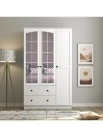 Side Rose 3 Kapak 2 Çekmece Aynalı Gardırop - Görsel 2