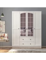 Side Rose 4 Kapak 2 Çekmece Aynalı Gardırop - Görsel 2