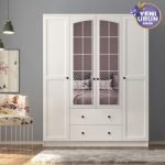 Side Rose 4 Kapak 2 Çekmece Aynalı Mega Gardırop