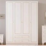 Gold Country 4 Kapak 2 Çekmeceli Gardırop Şifonyer Komodin Takımı